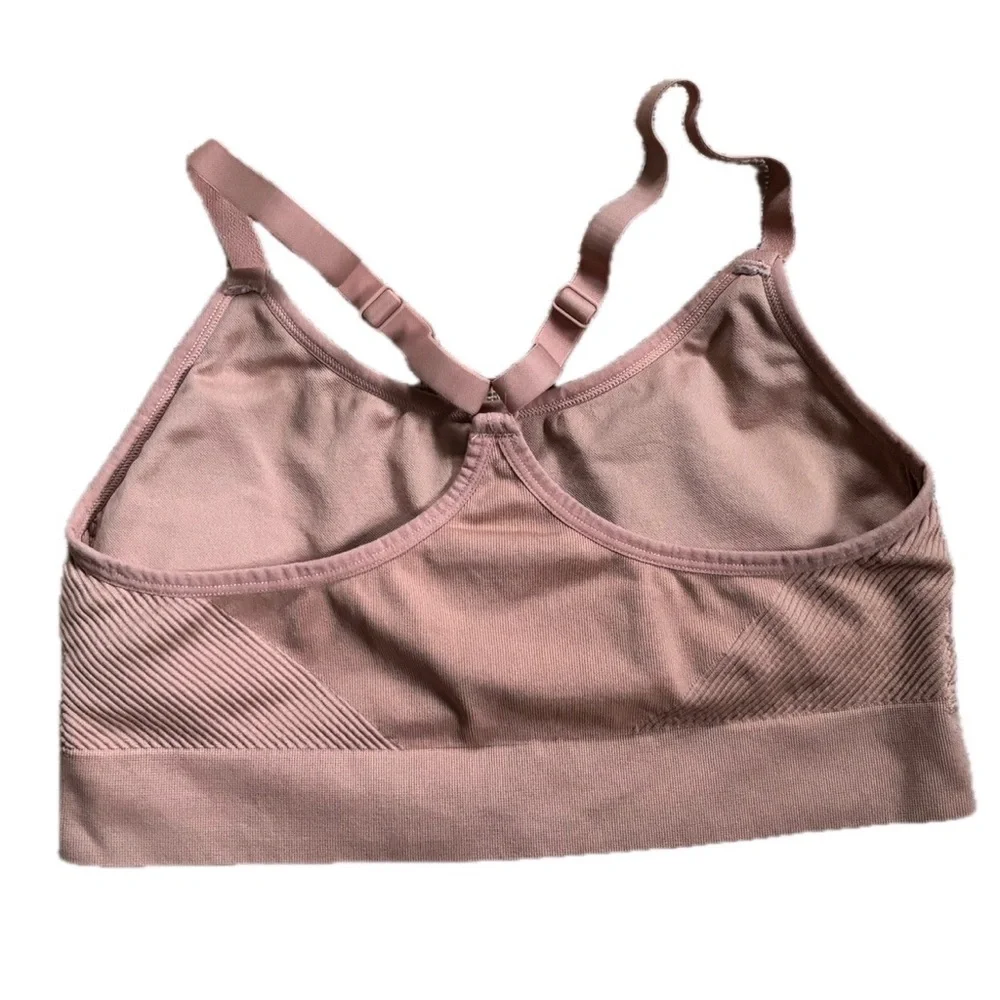 New Balance Light Salmon Orange Racerback Sports Bra Size XL Removable Cup Pads - Picture 3 of 5